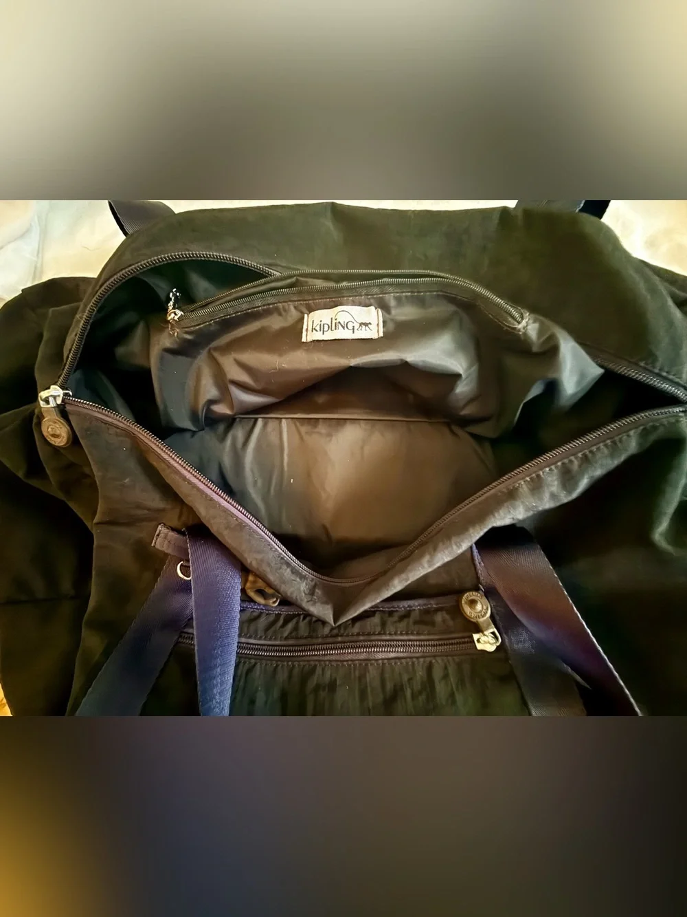 Kipling Art M Travel Duffle Weekender Black Blue Original Monkey